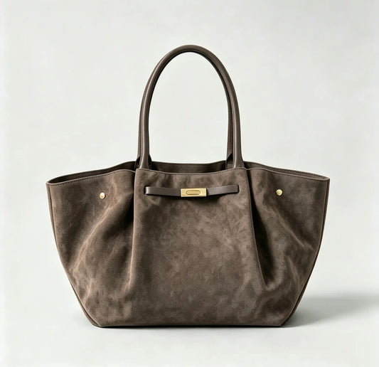 AURA - tote bag in pelle scamosciata