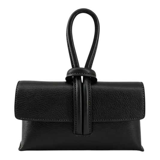 FRIDA POUCH - Pochette in Vera Pelle Nera