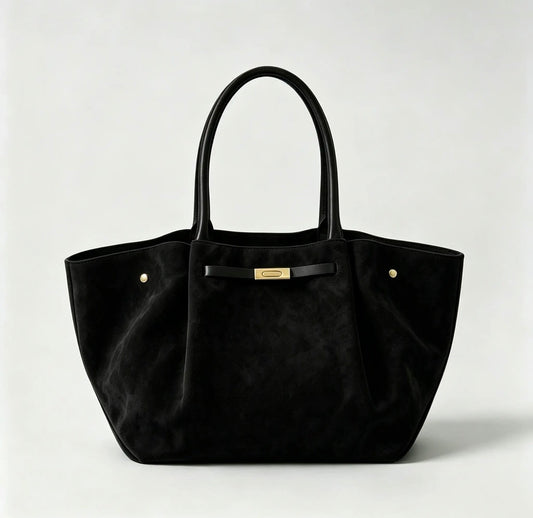 AURA - tote bag in pelle scamosciata