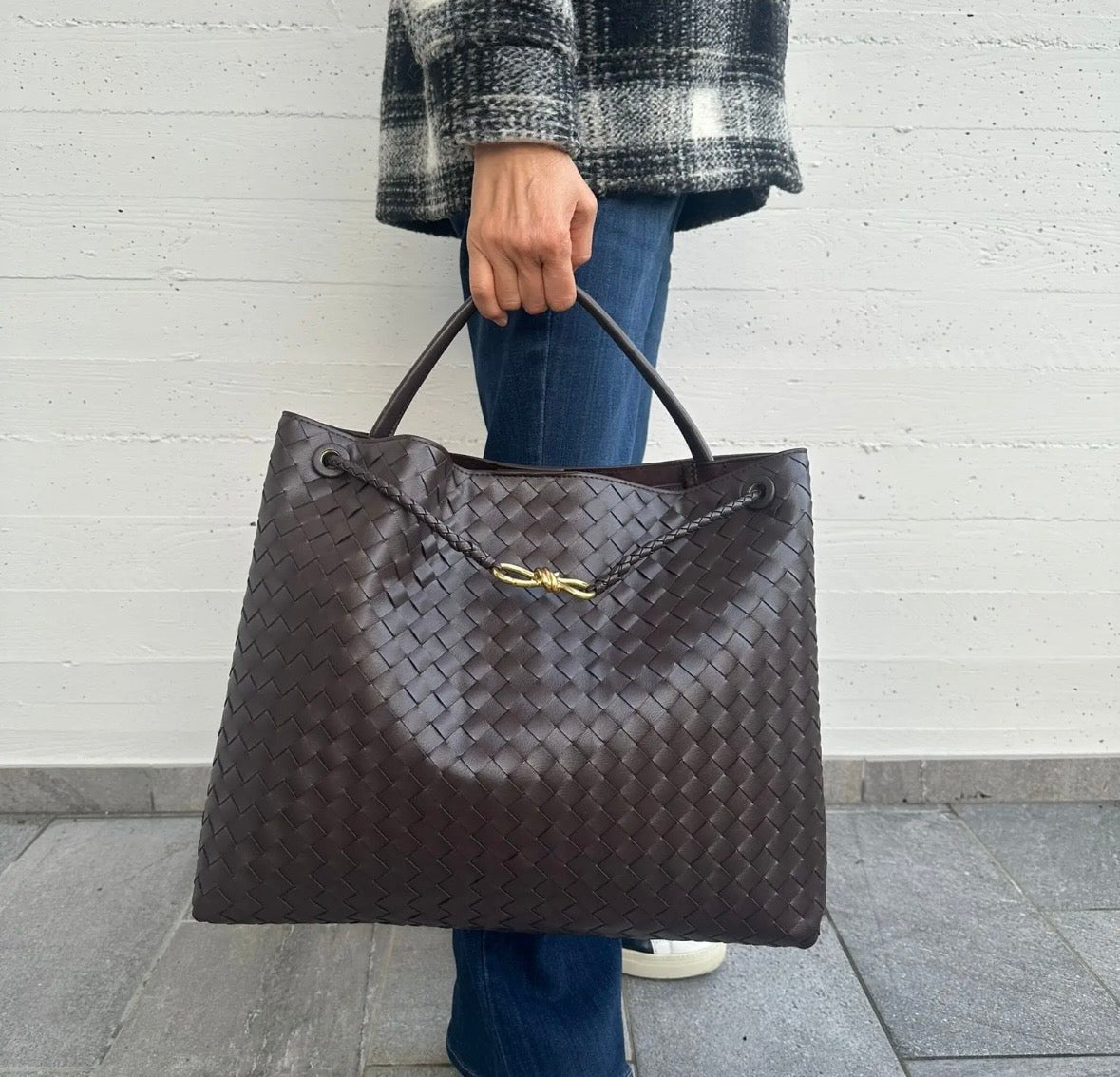 BORA BAG EXTRA MAXI - Borsa in Vera Pelle Intrecciata a Mano
