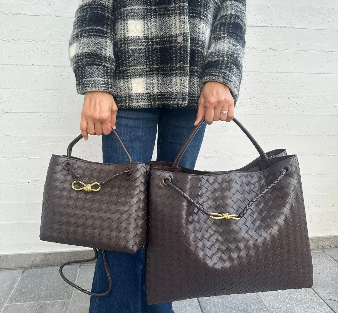 BORA BAG EXTRA MAXI - Borsa in Vera Pelle Intrecciata a Mano