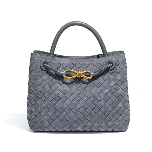 BORA BAG MEDIA - Borsa in vegan Suede Intrecciata a Mano
