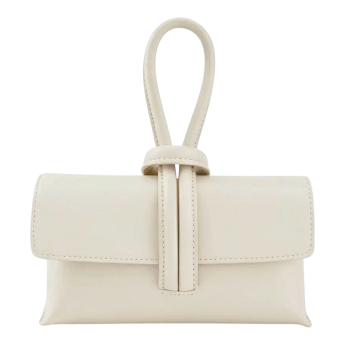 FRIDA POUCH - Pochette in Vera Pelle Crema