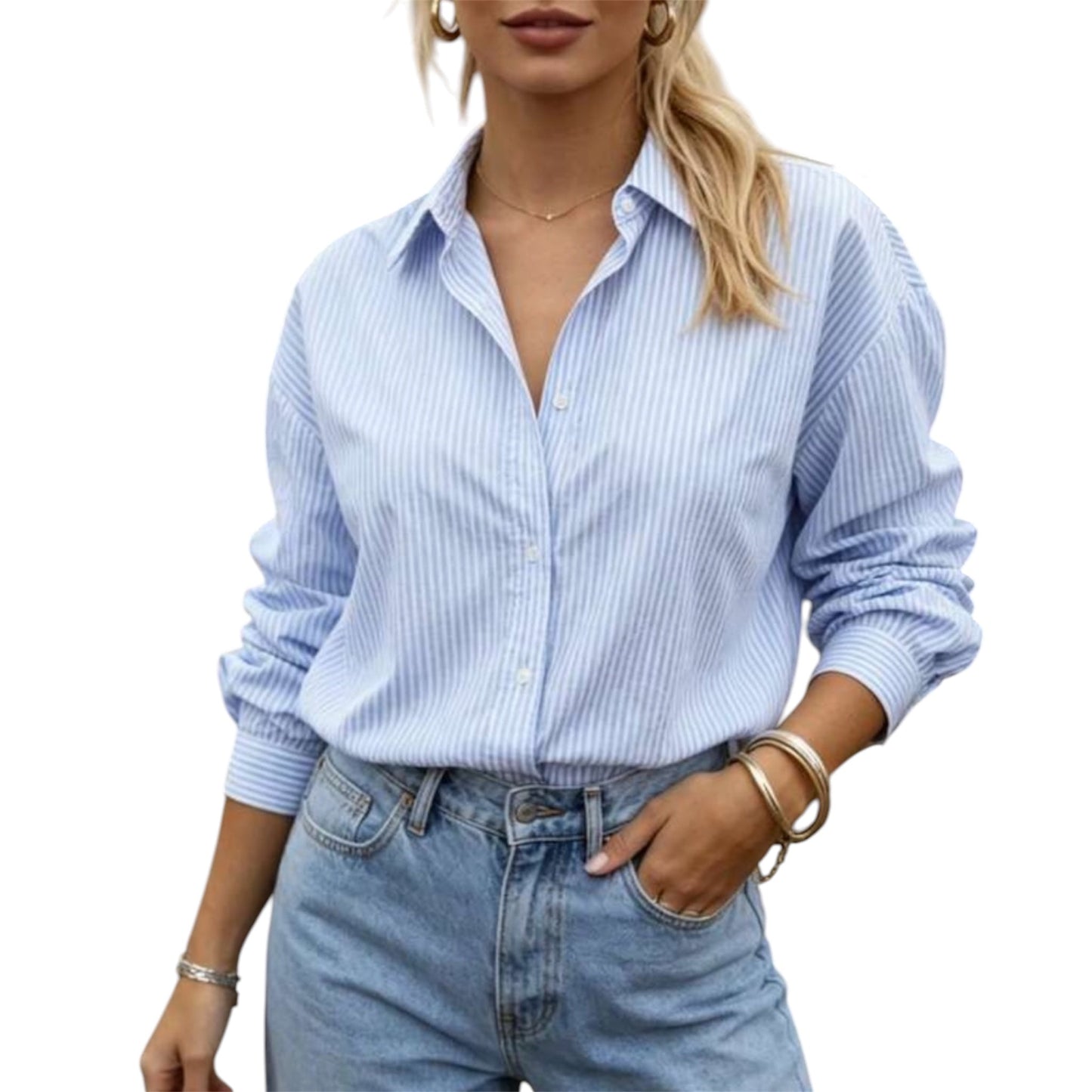 Camicia a righe con cuore cut-out sul retro