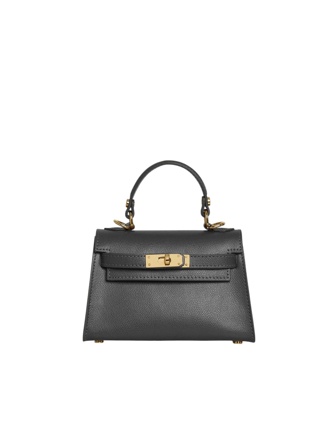 Lala Collection Lulù Bag Mini in black Epsom calf leather with gold-tone hardware and adjustable shoulder strap.