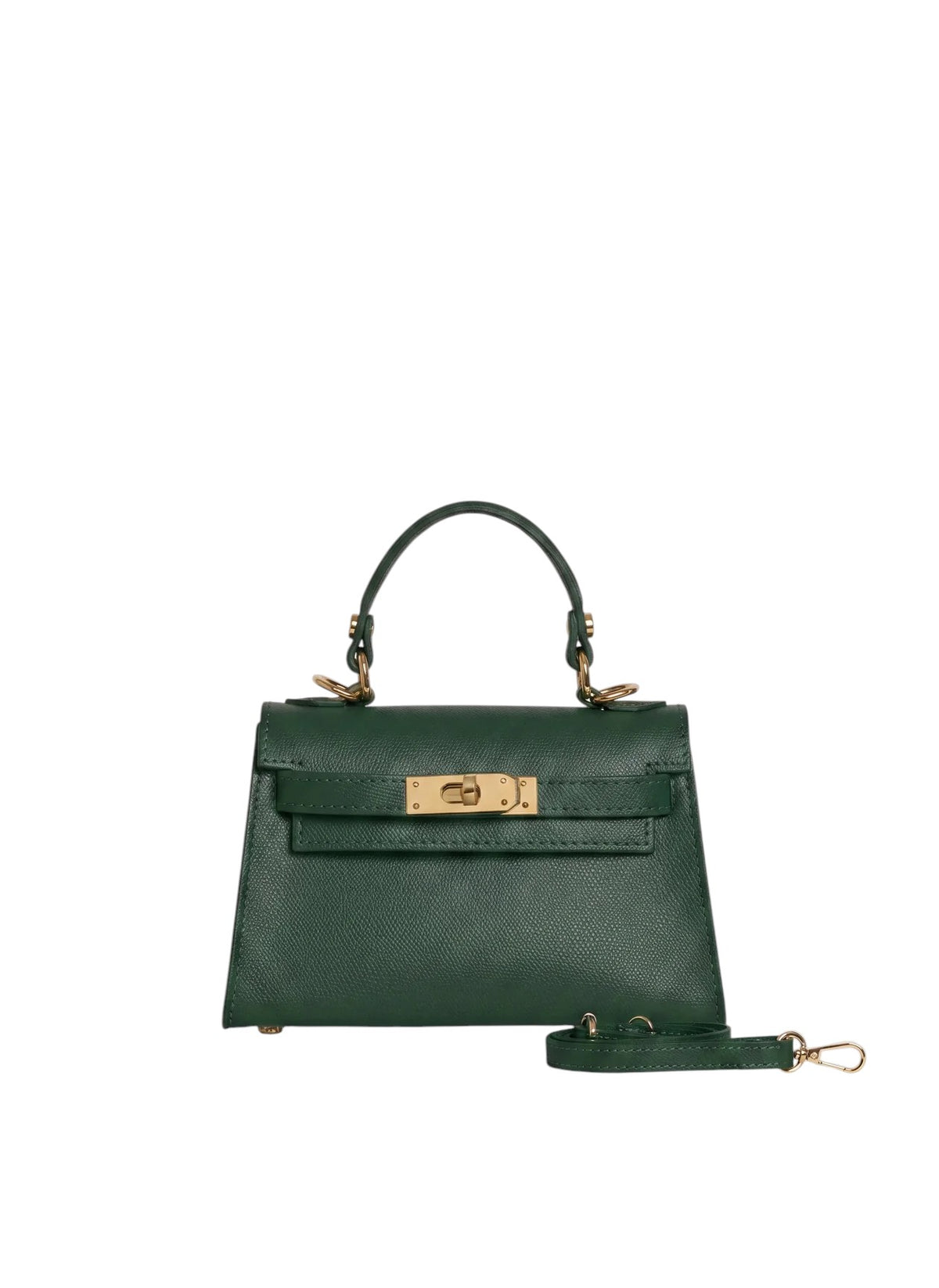 Lala Collection Lulù Bag Mini in dark green Epsom calf leather with gold-tone hardware and adjustable shoulder strap.