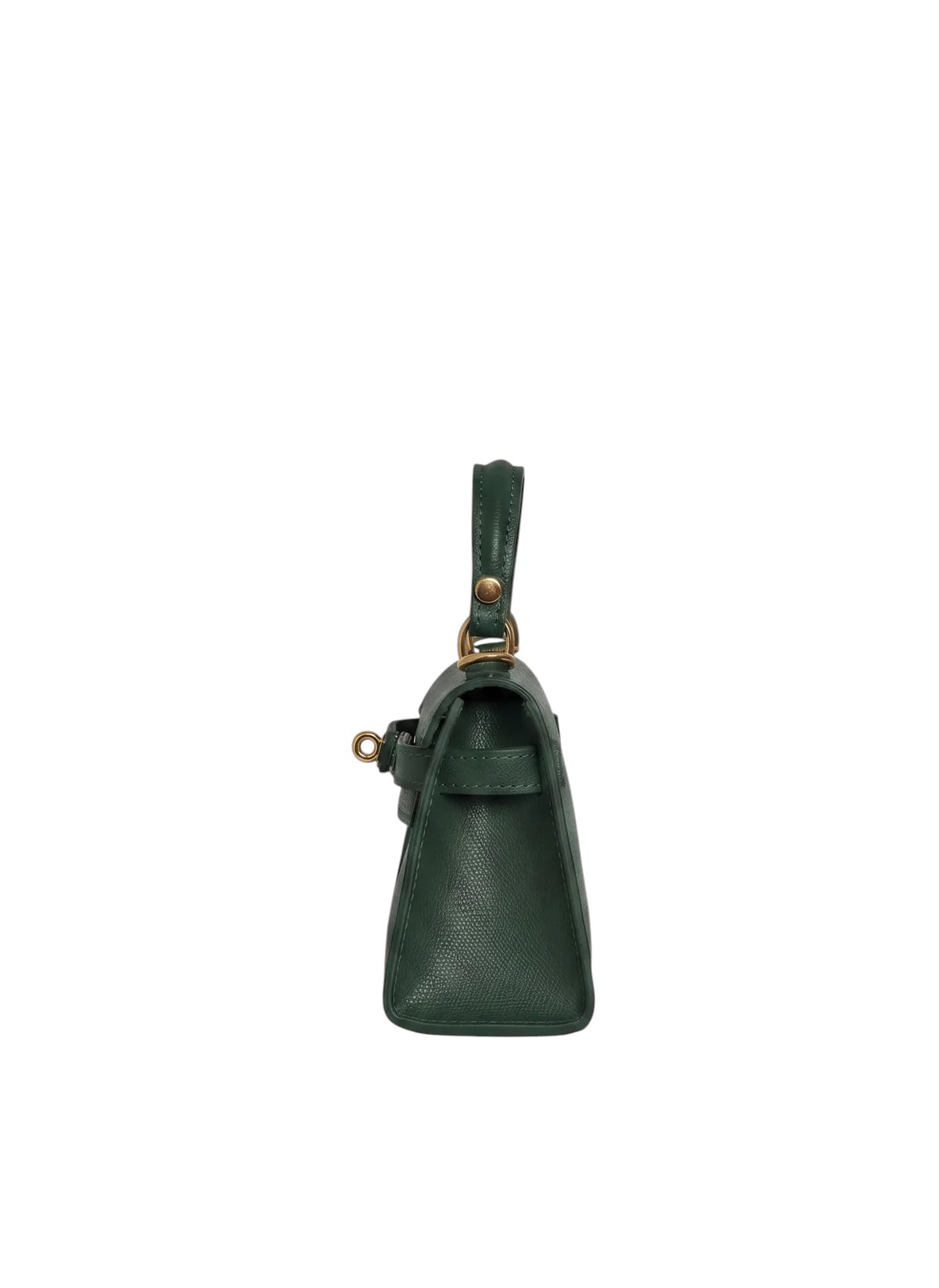Lala Collection Lulù Bag Mini in dark green Epsom calf leather with gold-tone hardware, side view