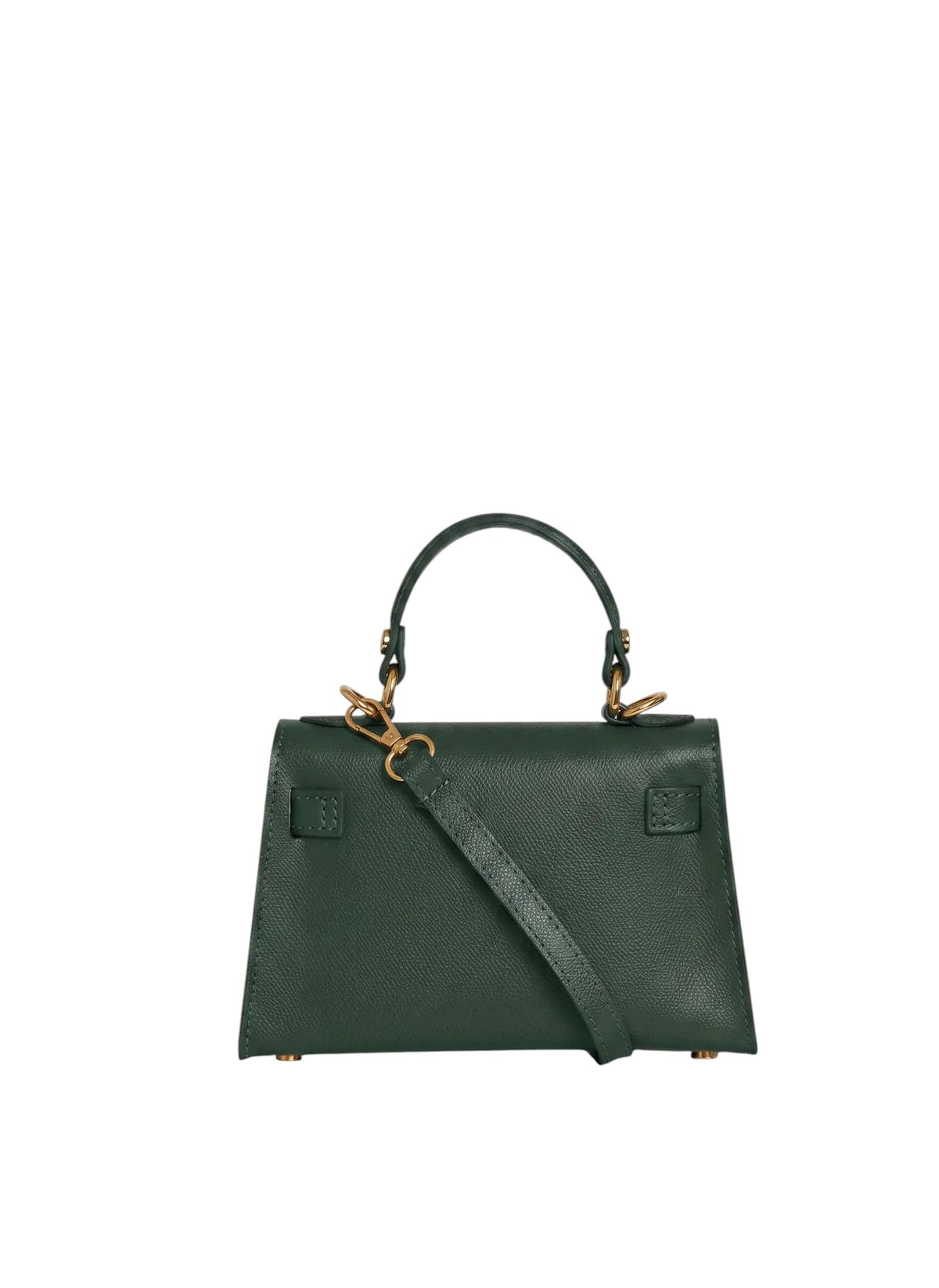 Lala Collection Lulù Bag Mini in dark green Epsom calf leather with gold-tone hardware and adjustable shoulder strap.