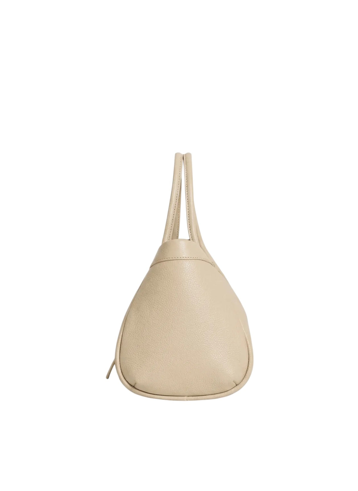 Lala Collection PAULINA tote bag in beige Italian grained leather with shoulder straps and gold hardware