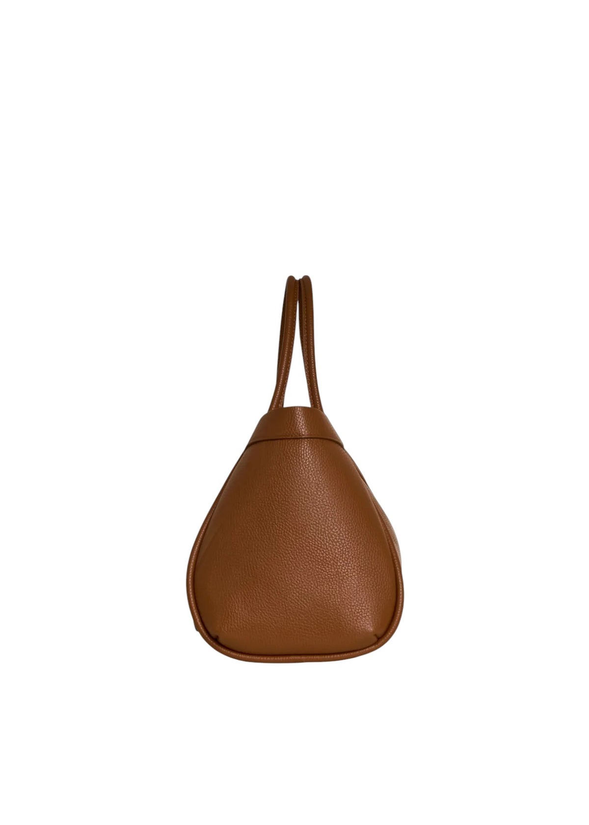 Lala Collection PAULINA brown Italian leather tote bag with a natural grain finish and comfortable shoulder straps.