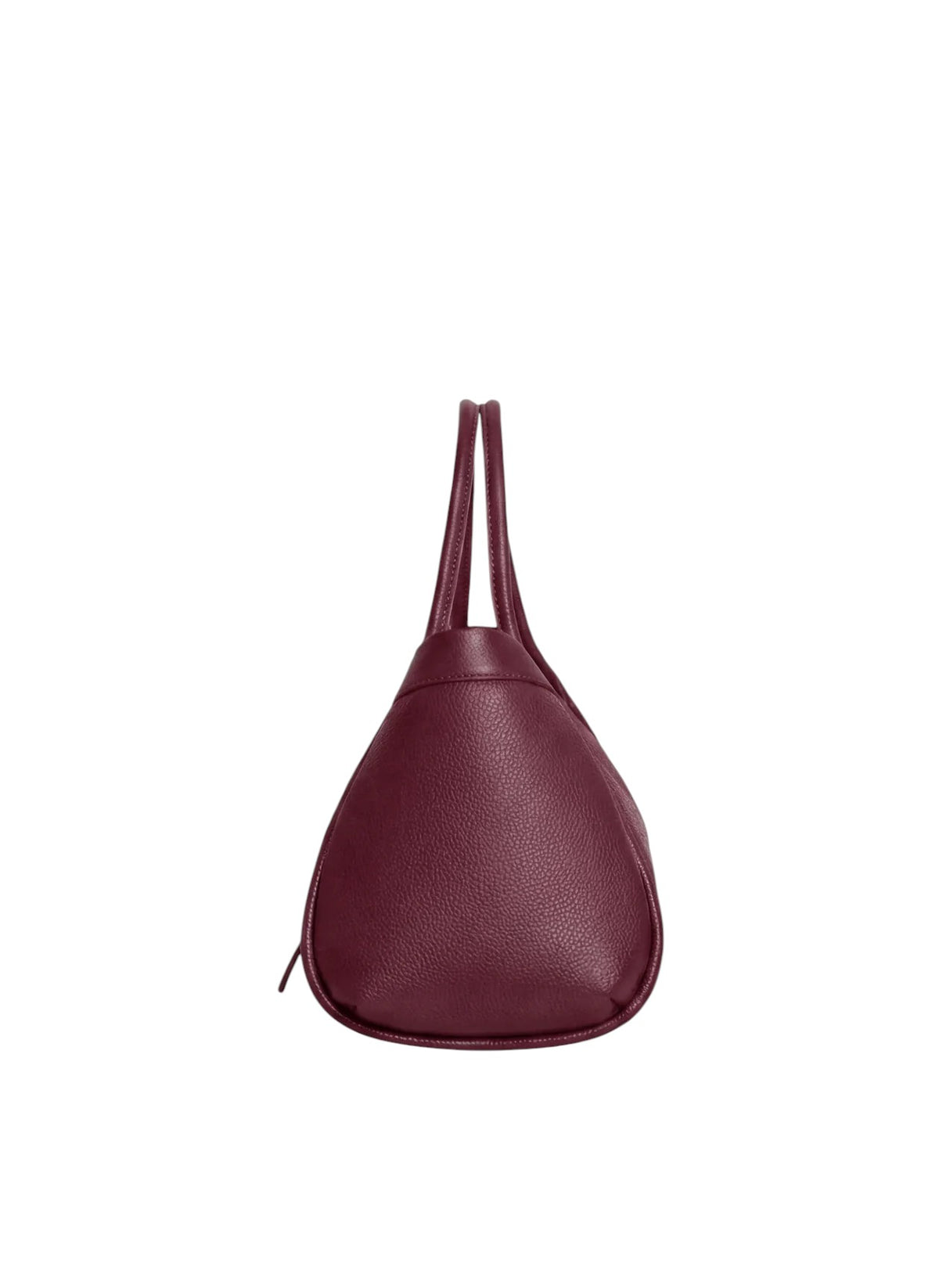 Lala Collection PAULINA tote bag in burgundy Italian pebbled leather with comfortable shoulder straps